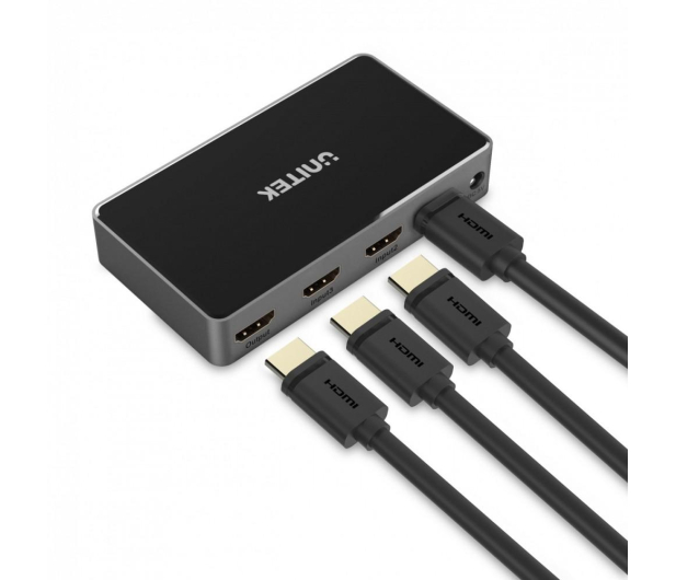 Unitek Przełącznik sygnału HDMI 1.4b 3 IN-1 OUT 4K - 725565 - zdjęcie 2